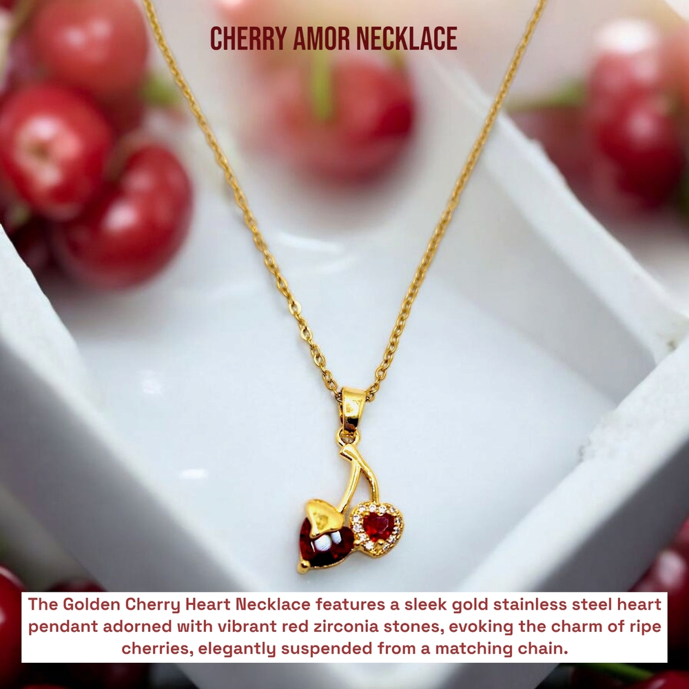 Cherry Amor Gold Necklace